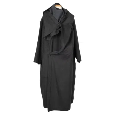 Pre-owned Issey Miyake Men Long Asymmetrical Coat In Black