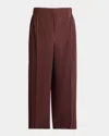 Issey Miyake Mc February Trousers In Chocolate Brown