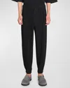 Issey Miyake Elastic Waistband Pleated Trousers In Black