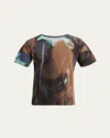 Issey Miyake Men's Multi Agate Pleated T-shirt In Brown