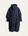 Issey Miyake Navy Kite Coat In Black