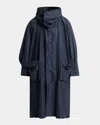 Issey Miyake Navy Kite Coat In Black