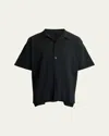 Issey Miyake Men's Pleated Button-down Shirt In Black