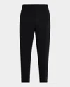 Issey Miyake Straight Ribbed Texture Trousers With Elastic Waistband