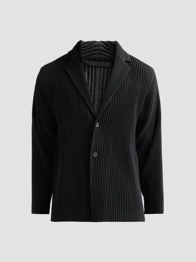 Issey Miyake Men's Pleated Knit Blazer In Black