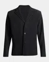 Issey Miyake Men's Pleated Mesh Blazer In Black