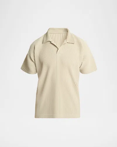 ISSEY MIYAKE MEN'S PLEATED POLO SHIRT