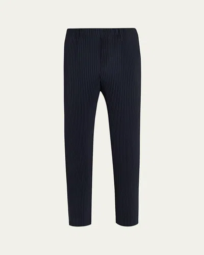 ISSEY MIYAKE MEN'S PLEATED POLYESTER PANTS