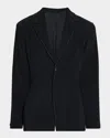 Issey Miyake Homme Plisse  Mens 15-black Pleated Relaxed-fit Knitted Jacket In Blue