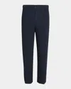 Issey Miyake Straight-leg Trousers With Pleated Texture And Elasticated Waistband In Navy