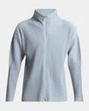 Issey Miyake Pleated Zip-up Jacket In Gray Blue