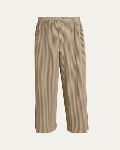 ISSEY MIYAKE MEN'S PLEATED WIDE-LEG PANTS