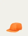 Issey Miyake Ribbed Texture Flat Peak Hat In Orange
