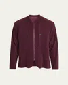 Issey Miyake Men's Quarry Pleated Full-zip Jacket In Red