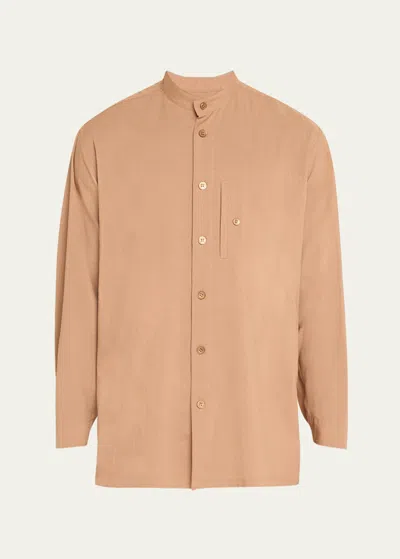 Issey Miyake Welt Pocket Shirt In 44-brown