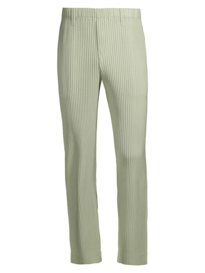 Issey Miyake Men's Tailored Pleated Pants In Light Jade Green