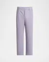 Issey Miyake Straight Pleated Trousers Striped Pattern In Gray
