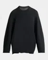 Issey Miyake Men's Tight Twist Cotton Knit Sweatshirt In Black