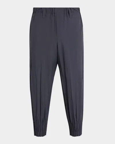 Issey Miyake Men's Waft Gathered Pants In Gray