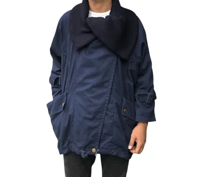 Pre-owned Issey Miyake Mercibeaucoup Japan Duffle Coat Shawl Collar Parka Jacket In Blue