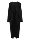 Issey Miyake Merry Bicolor Coat In Black