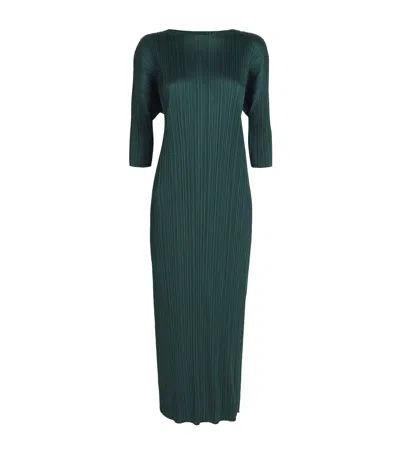 Issey Miyake Merry Bicolor Midi Dress In Green