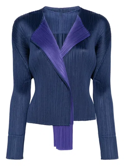 Issey Miyake Merry Fitted Jacket In Blue