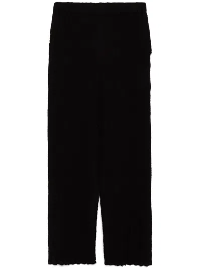 Issey Miyake Mesh Detailing Pants In 黑色