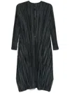 Issey Miyake Womens October Pleated Knitted Jacket Turquoise Green In Green