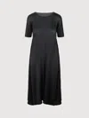 Issey Miyake Pleats Please  Efficient Square Pleated Short Sleeve A-line Dress In Black
