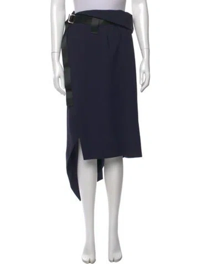 Pre-owned Issey Miyake Midi Length Skirt In Blue