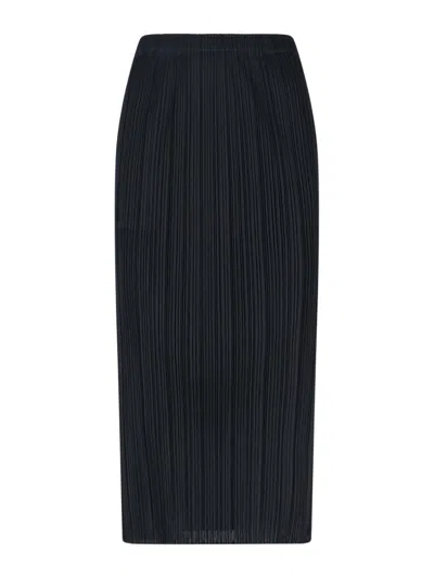 Issey Miyake Midi Skirt In Black