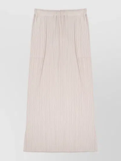 Issey Miyake Midi-length Pleated Skirt With Elastic Waistband In Pink