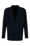 Issey Miyake Pleated Fabric Single-breasted Blazer