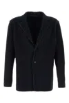 Issey Miyake Pleated Fabric Single-breasted Blazer