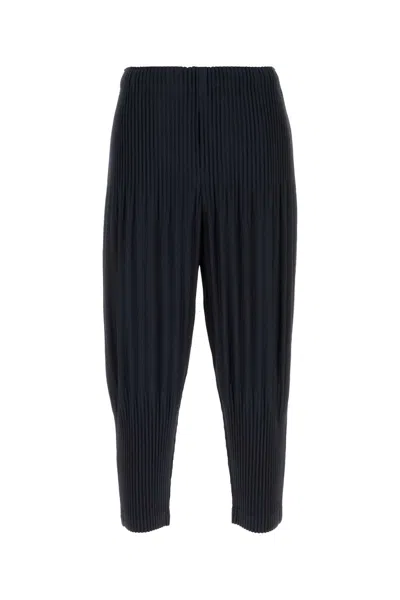 ISSEY MIYAKE MIDNIGHT BLUE POLYESTER PANT