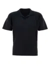 Issey Miyake Midnight Blue Polyester Polo Shirt In Black
