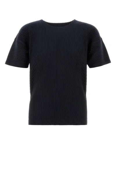 Issey Miyake Midnight Blue Polyester T-shirt In Black