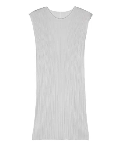 Issey Miyake Plissé-effect Mini Dress In Grey