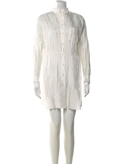 Pre-owned Issey Miyake Mini Dress In White