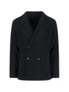 Issey Miyake Minimalist Black Jacket With Cut In Black