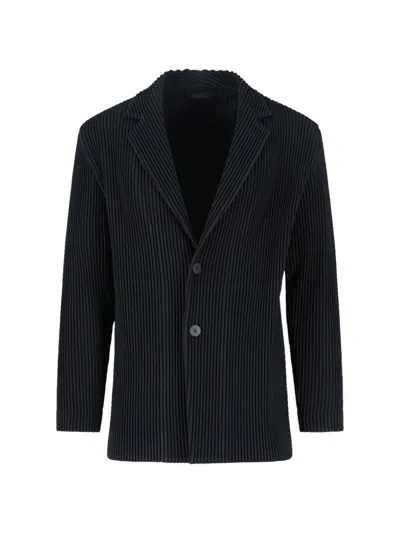 ISSEY MIYAKE MINIMALIST BLACK JACKET WITH CUT