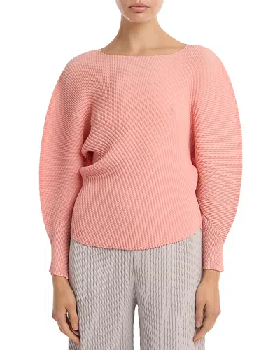 Issey Miyake Misty Pleated Dolman Sleeve Top In Pink