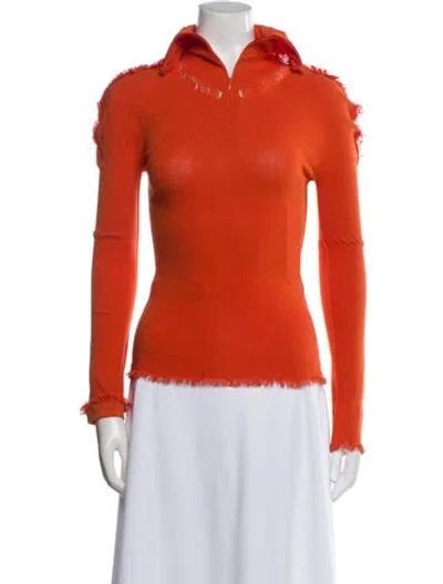 Pre-owned Issey Miyake Mock Neck Long Sleeve Sweatshirt In Orange