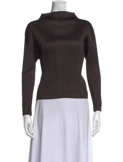 Pre-owned Issey Miyake Mock Neck Sweater In Brown
