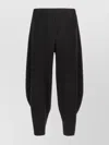 Issey Miyake Modern Pleated Trousers Elastic Waistband In Black