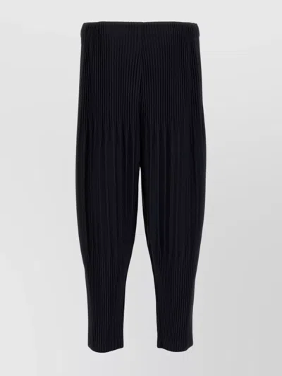Issey Miyake Modern Silhouette Cropped Pleated Trousers In Multi
