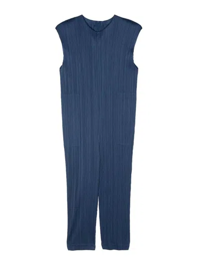 Issey Miyake Monthly Colours January Plissé Jumpsuit In Blue