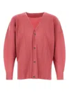Issey Miyake Cardigan In Poliestere Rosa Scuro  Uomo