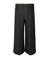 Issey Miyake Wide-leg Pleated Textured Pants With Cropped Length In Black